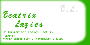 beatrix lazics business card